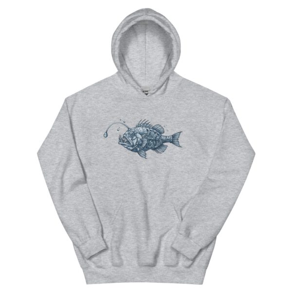 Sweat à capuche unisexe gris doux et motif steampunk — PunkForge