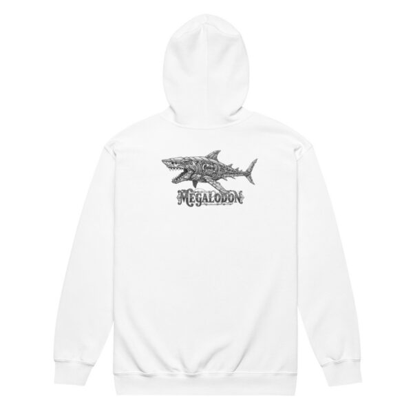 Sweat à capuche unisexe épais blanc Megalodon Gildan — PunkForge