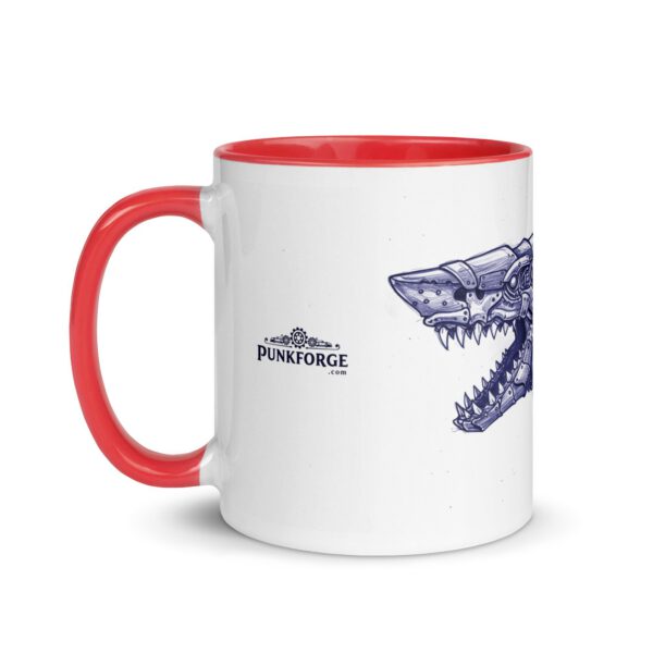 Mug steampunk céramique coloré intérieur rouge — PunkForge