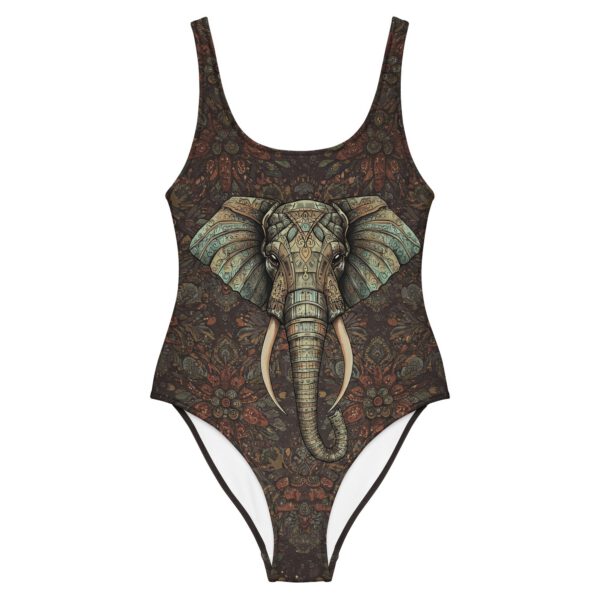 Maillot de bain une pièce ajusté à motifs éléphant - résistant chlore — PunkForge