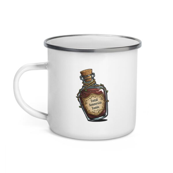 Mug émaillé blanc et argenté total amnesia tonic 8cm — PunkForge