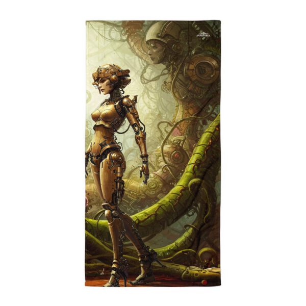 Serviette steampunk robot or vert super douce et absorbante — PunkForge