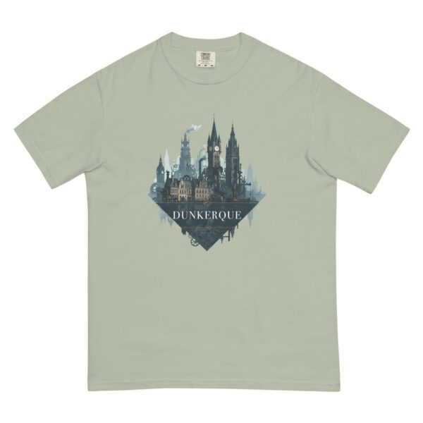 T-shirt teinté lourd unisexe vert Dunkerque - coton ring-spun — PunkForge