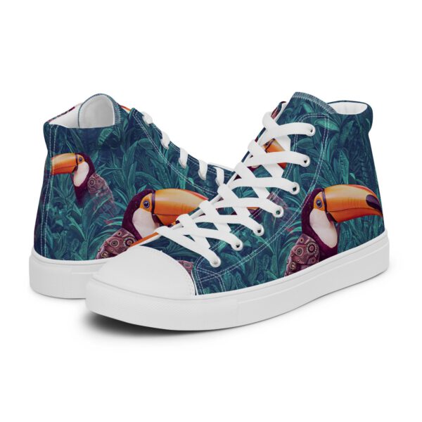 Baskets hautes en toile motif toucans femme — PunkForge
