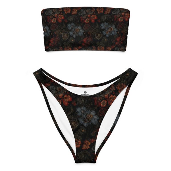 Maillot de bain bandeau recyclé motif floral chic — PunkForge