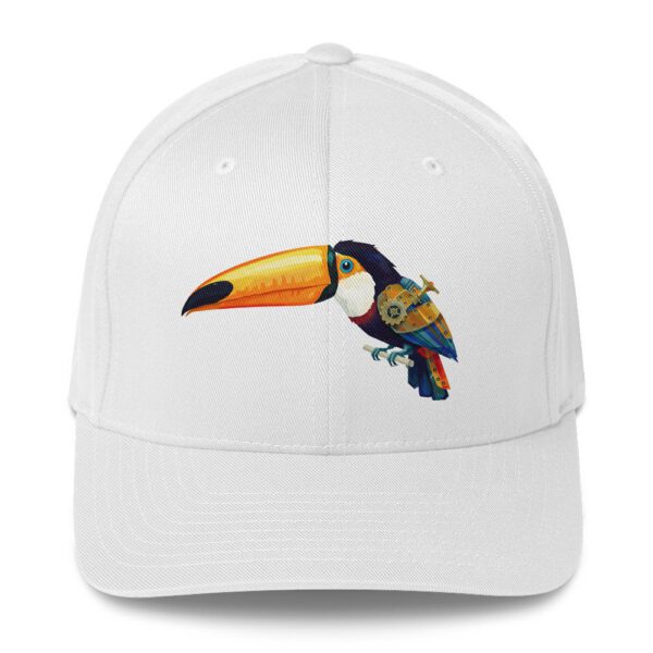 Casquette bleue Flexfit 6277 structurée avec motif toucan — PunkForge