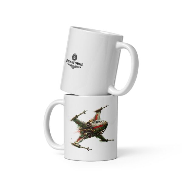 Mug blanc brillant en céramique – Résistant micro-ondes — PunkForge