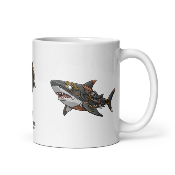 Mug steampunk requin mécanique en céramique robuste — PunkForge