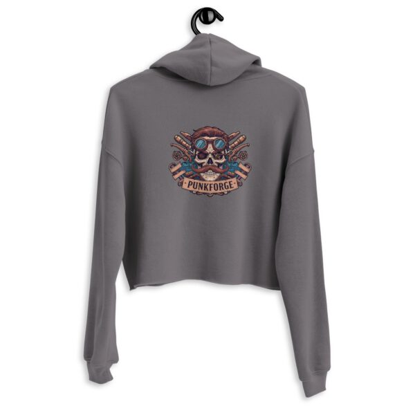 Sweat à capuche crop-top femme steampunk multicolore — PunkForge