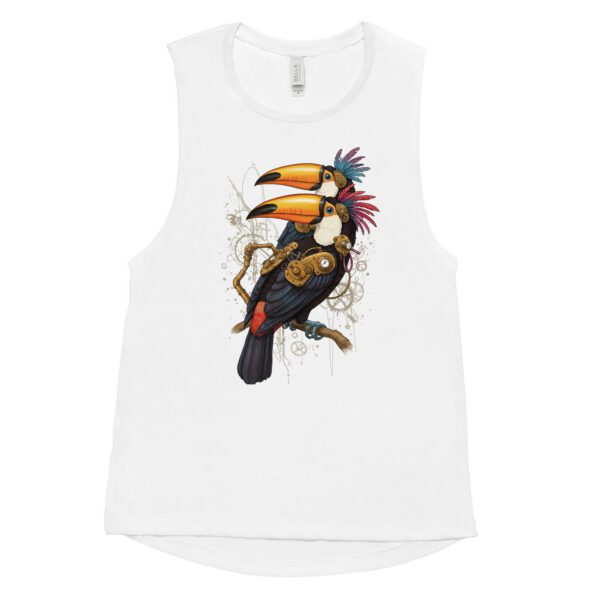 Débardeur steampunk femme toucans mécaniques Bella + Canvas — PunkForge