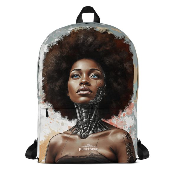 Sac à dos moyen design visage féminin imperméable pour ordinateur 15" — PunkForge