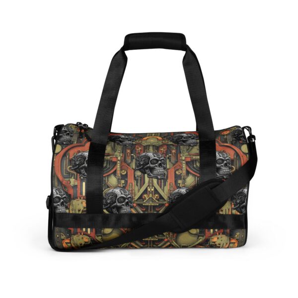 Sac de sport steampunk petit all over noir rouge 30L — PunkForge