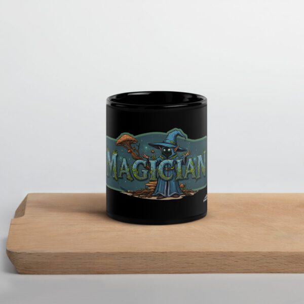 Mug noir brillant en céramique avec motif Magician 11oz-15oz — PunkForge