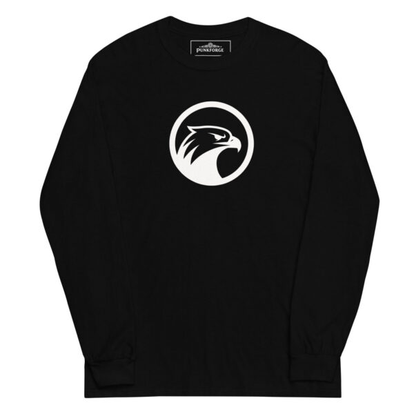 Haut à manches longues homme Gildan 2400 coton noir logo rapace — PunkForge