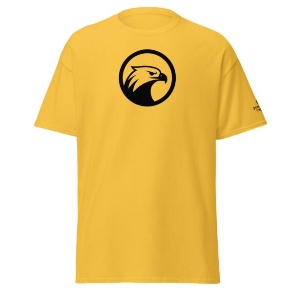 T-shirt classique unisexe jaune en coton avec logo aigle noir | Gildan 5000 — PunkForge