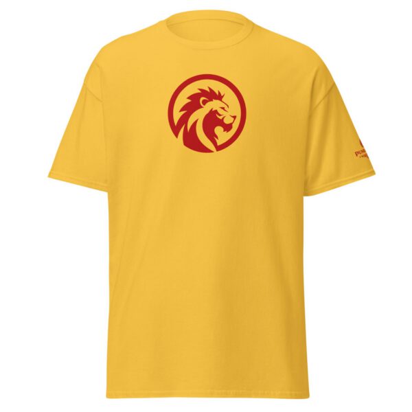 T-shirt classique unisexe jaune logo lion en coton 100% Gildan 5000 — PunkForge