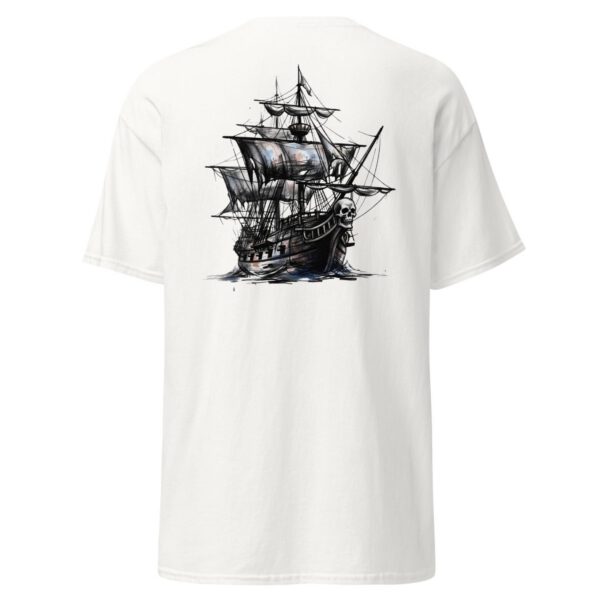 T-shirt classique unisexe coton avec motif bateau pirate — PunkForge