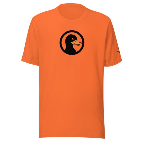 T-shirt classique unisexe orange en coton Bella + Canvas 3001 avec motif canard — PunkForge