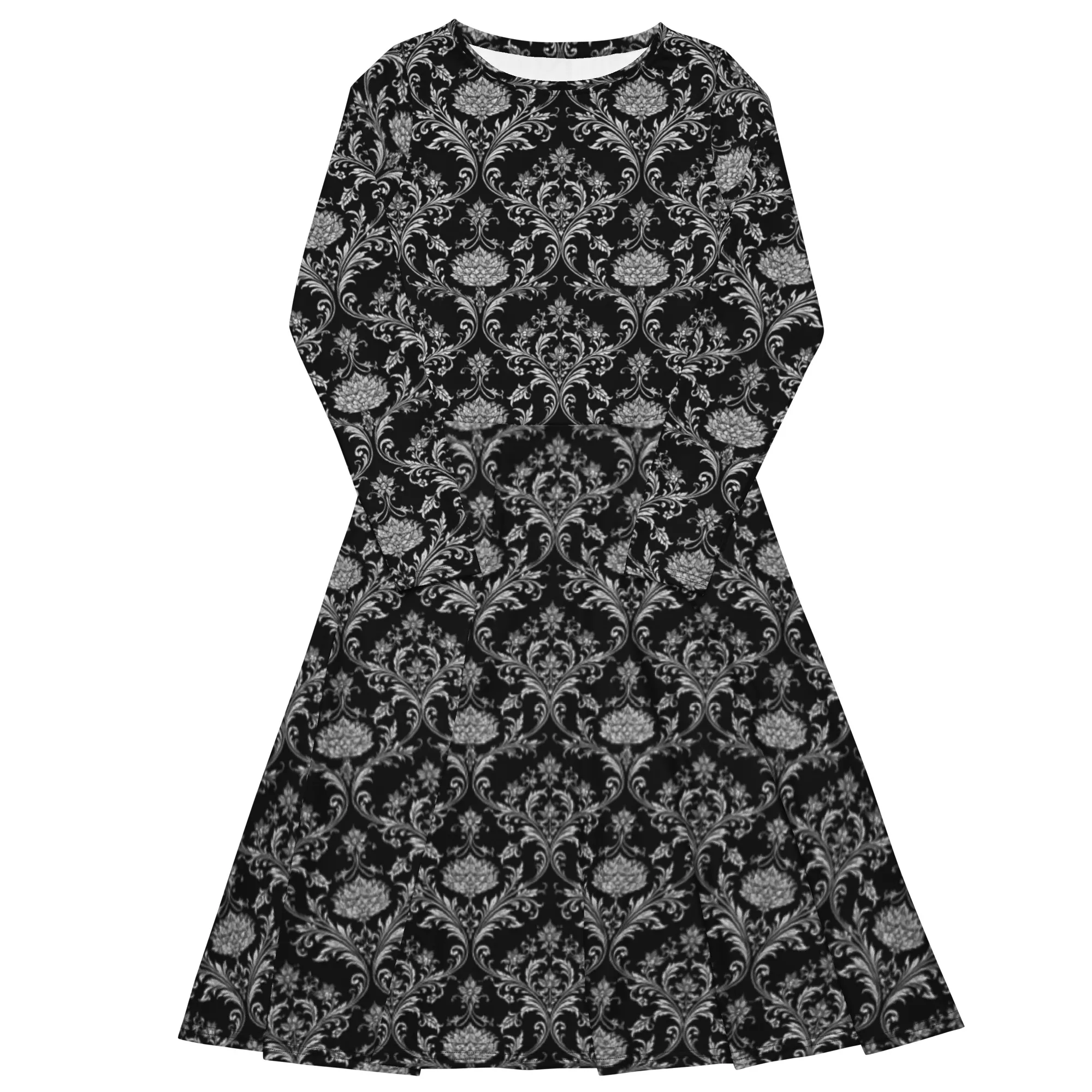 Robe Noire “Belladonna” – Élégance Baroque Gothique, Facile à Porter — PunkForge