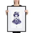 Affiche steampunk Charlie Chaplin | poster vintage industriel | déco murale artistique | affiche encadrée élégante | idée cadeau original — PunkForge
