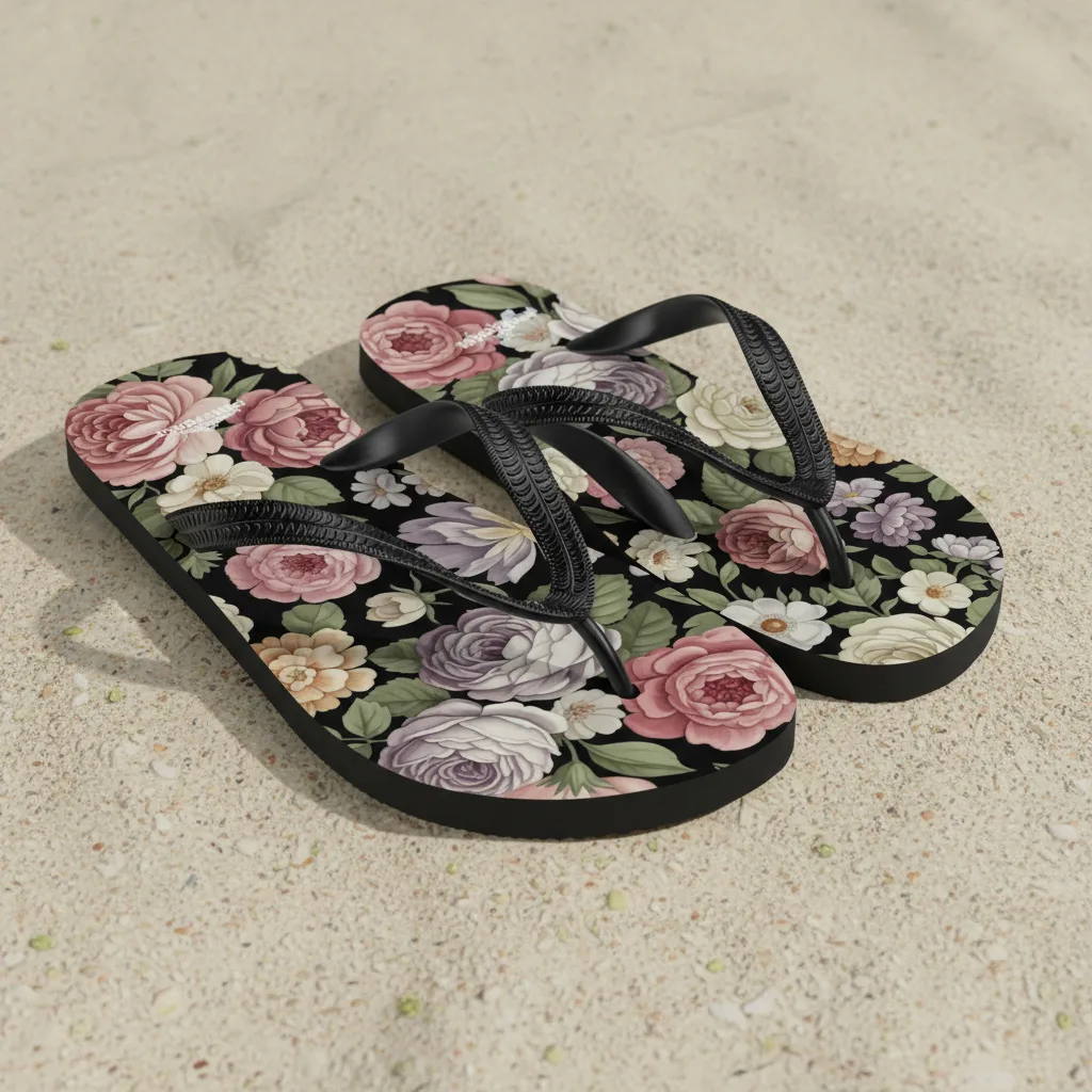 Tongs femme fleurs vintage — PunkForge