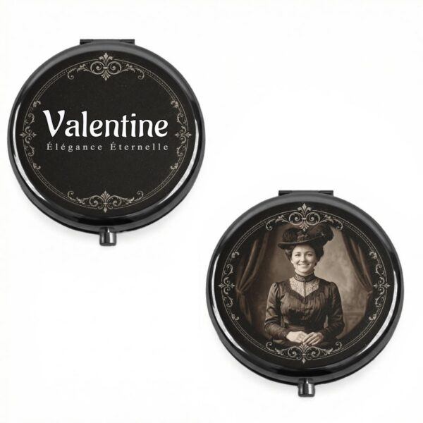 Miroir de poche personnalisé style victorien