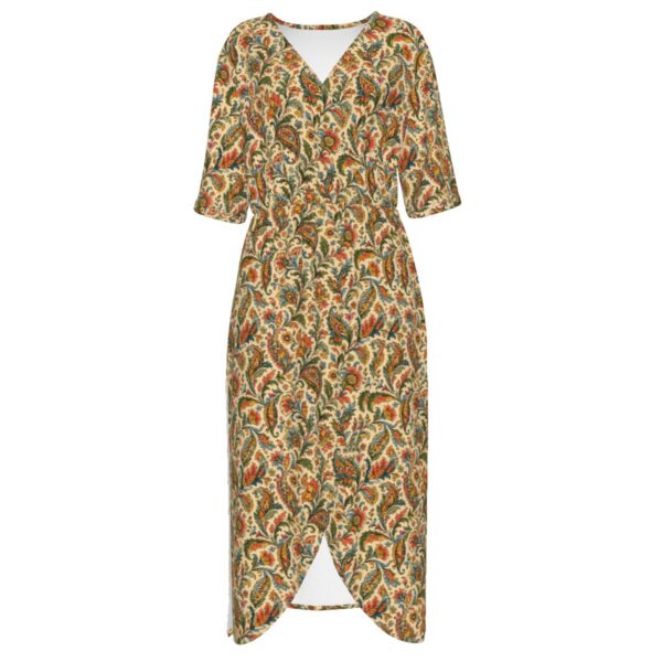 Robe Longue Bohème Femme Paisley Vintage | Robe Plage Fluide Col V | Robe Été Chic Grande Taille | Style Bohème Retro PunkForge