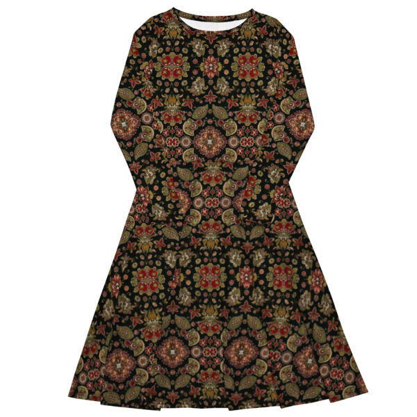 Robe manches longues florale | Robe élégante avec poches | Style vintage chic