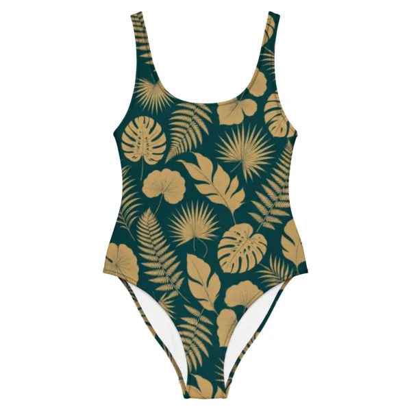 Maillot de Bain 1 Pièce Grande Taille XS-3XL | Dos Échancré | Ventre Plat | Tropical Chic | Femme Courbes