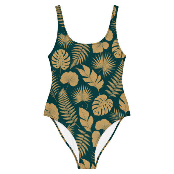 Maillot de Bain 1 Pièce Grande Taille XS-3XL | Dos Échancré | Ventre Plat | Tropical Chic | Femme Courbes