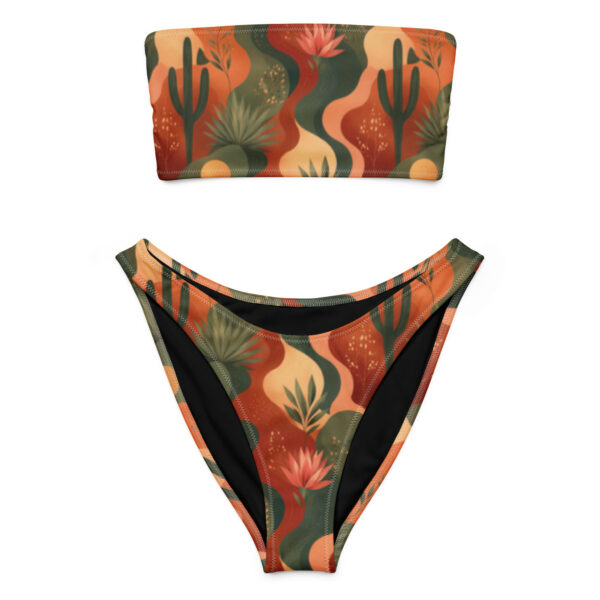 Bikini Bandeau Femme Tropical Sunset | Maillot de Bain Taille Haute du 2XS au 6XL | Bikini Bohème Coloré Été Plage Piscine | PunkForge