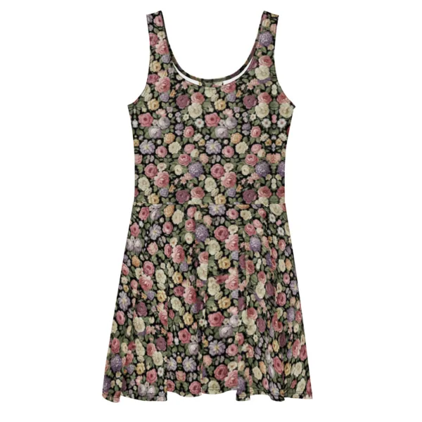 Robe patineuse florale femme | robe été chic et confortable | robe évasée élégante | robe fleurs vintage | XS à grande taille