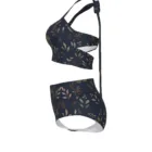 Bikini Grande Taille Fleuri Bleu Marine, Maillot Taille Haute S à 7XL, Ensemble Femme Rétr – vue 10