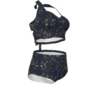 Bikini Grande Taille Fleuri Bleu Marine, Maillot Taille Haute S à 7XL, Ensemble Femme Rétr – vue 11