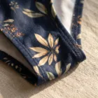 Bikini Grande Taille Fleuri Bleu Marine, Maillot Taille Haute S à 7XL, Ensemble Femme Rétr – vue 3