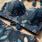 Bikini Taille Haute Fleuri Bleu Nuit, Maillot Femme S à 7XL, Ensemble Deux Pièces Rétro Ch – vue 3