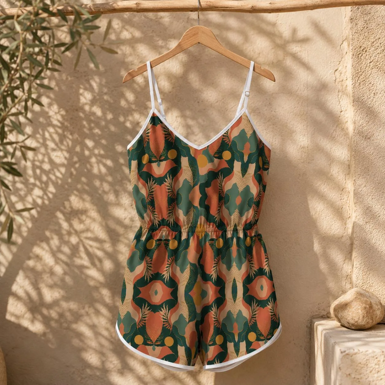 Combi-short Femme Bohème Rétro Graphic – vue 3