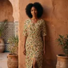 Robe Longue Bohème Femme Paisley Vintage | Robe Plage Fluide Col V | Robe Été Chic Grande Taille | Style Bohèm — vue 3