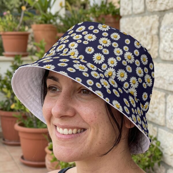 Bob Pâquerettes Réversible Femme | Chapeau Fleuri Tendance | Protection Soleil | Accessoire Été Bohème Chic