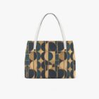 Grand Sac Cabas Géométrique Vintage, Sac Tote Bag Chic Femme, Sac PU Cuir Style Rétro Élégant — vue 3