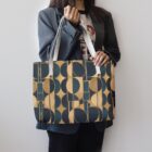 Grand Sac Cabas Géométrique Vintage, Sac Tote Bag Chic Femme, Sac PU Cuir Style Rétro Élégant — vue 6