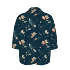 Chemise Femme Fleurie Sombre – Blouse Bohème Chic Dark Floral Bleu Nuit Coupe Ample Élégante - Du XS au 2XL. — vue 10