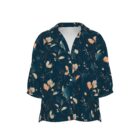 Chemise Femme Fleurie Sombre – Blouse Bohème Chic Dark Floral Bleu Nuit Coupe Ample Élégante - Du XS au 2XL. — vue 8