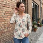 Blouse Florale Femme Col Lacé | Haut Bohème Chic Manches Longues | Tunique Romantique Printemps Été | Grande T — vue 2