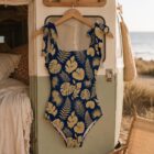 Maillot de Bain 1 Pièce Femme | Maillot Tropical Chic | Dos Échancré & Bretelles Nouées | Summer Is Coming | S — vue 4