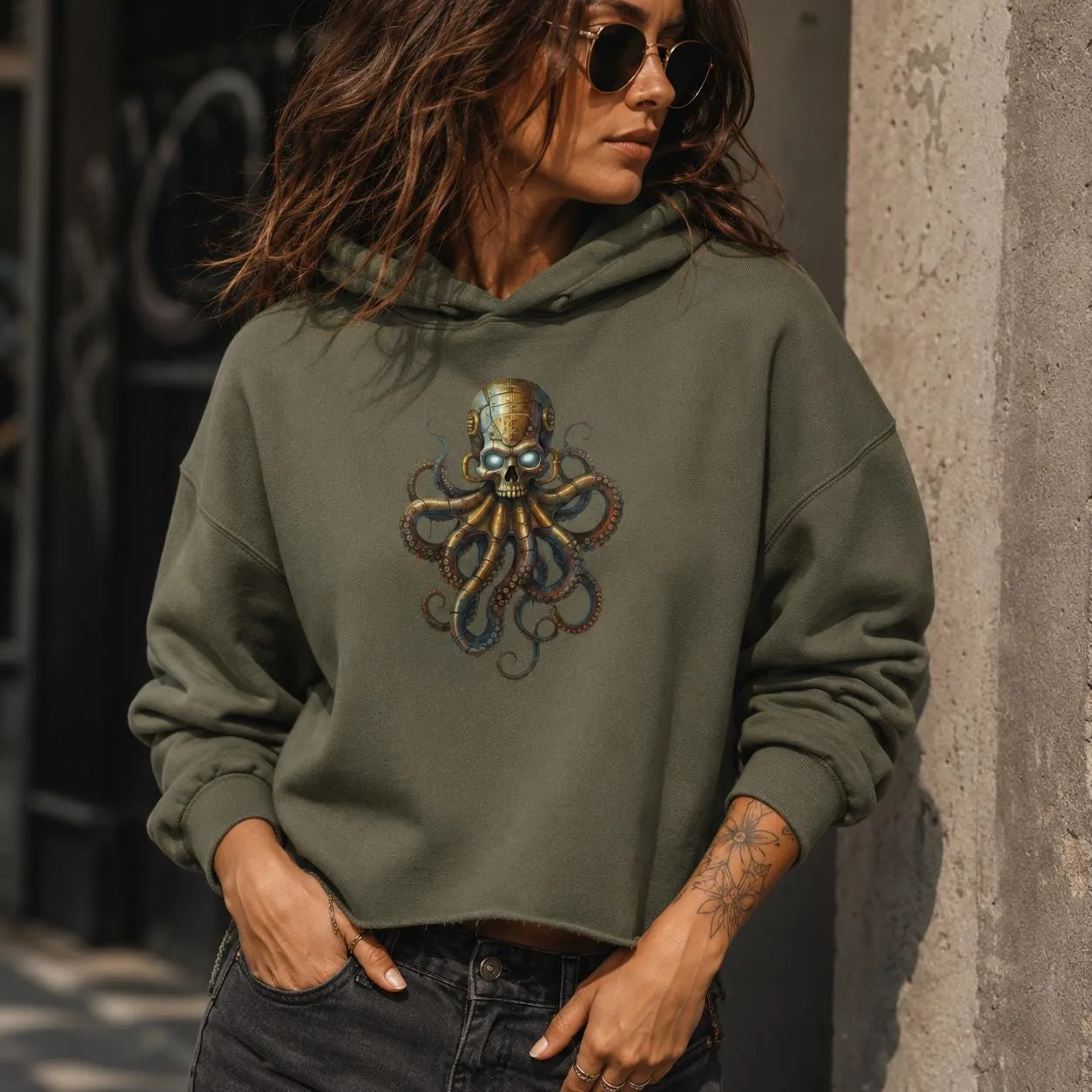 Hoodie cropped femme