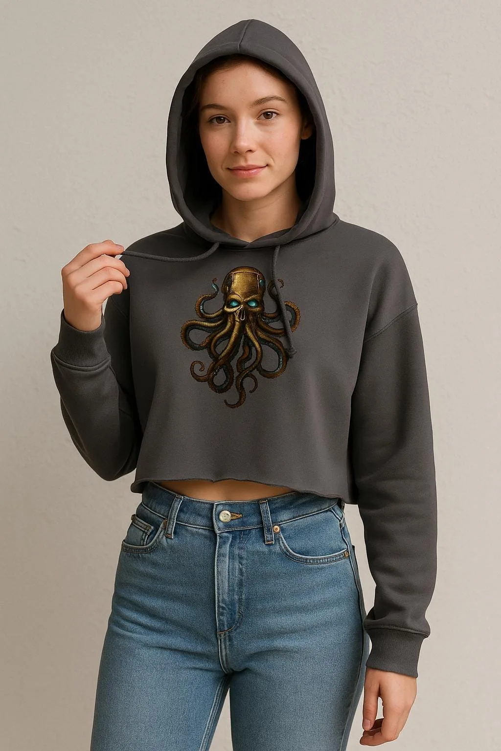 Hoodie cropped femme – vue 2
