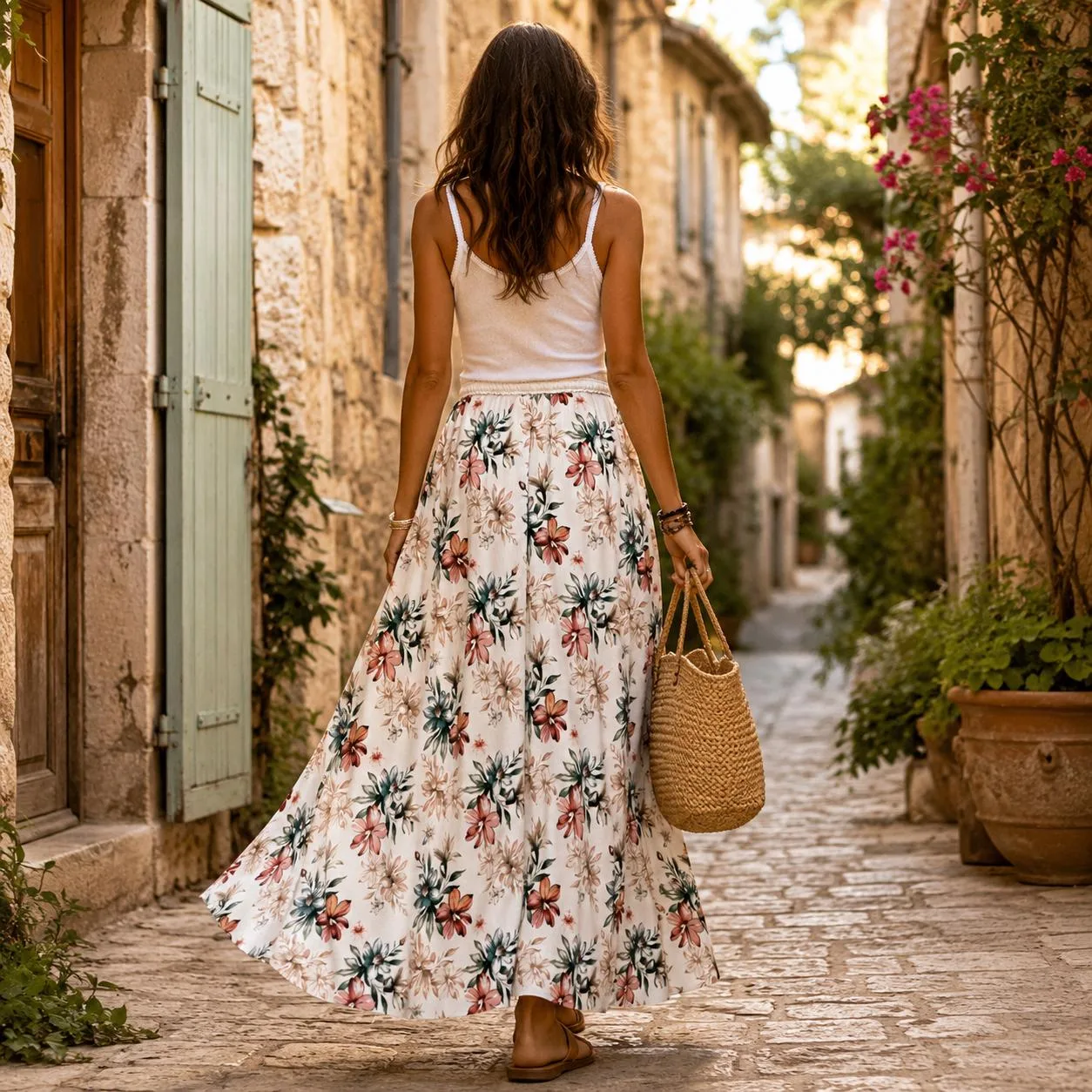 Jupe Longue Florale Bohème Femme – vue 2