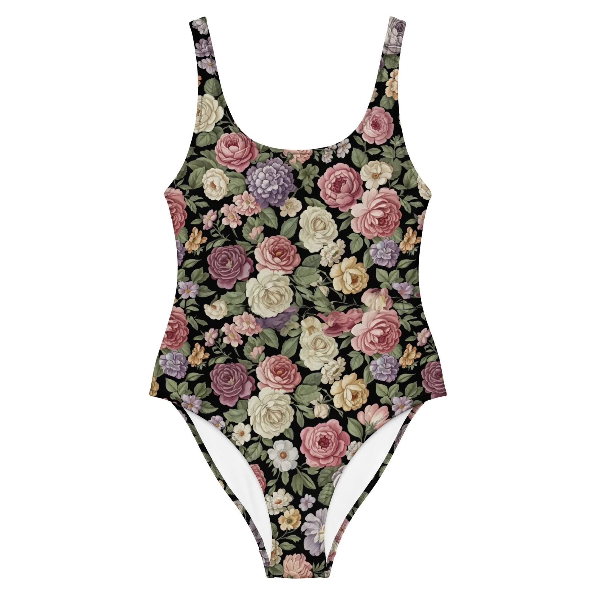 Maillot de Bain Femme Fleuri Noir – vue 3