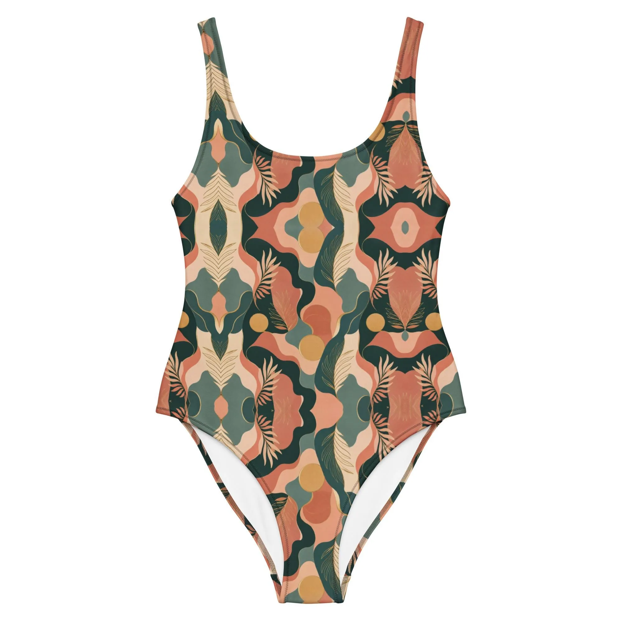 Maillot de bain femme une pièce design rétro artistique maillot sculptant dos nu maillot o – vue 2